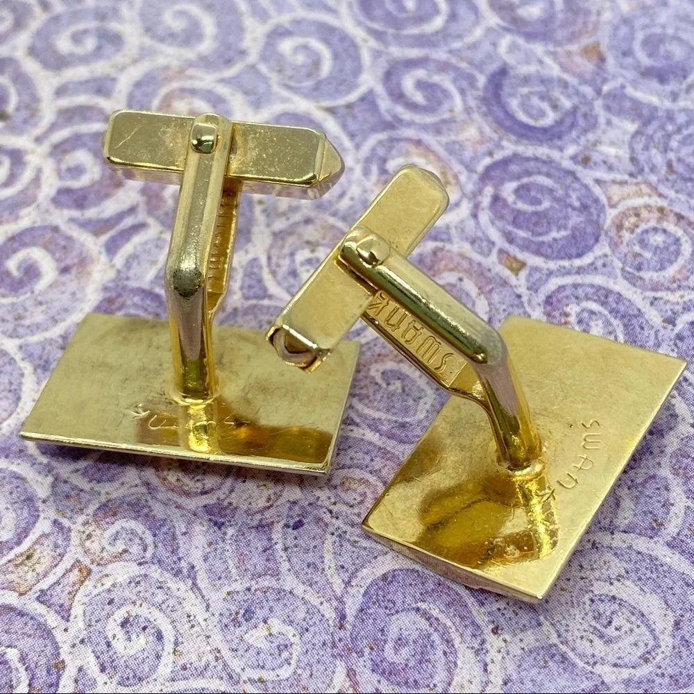 SWANK Gold Cuff Links